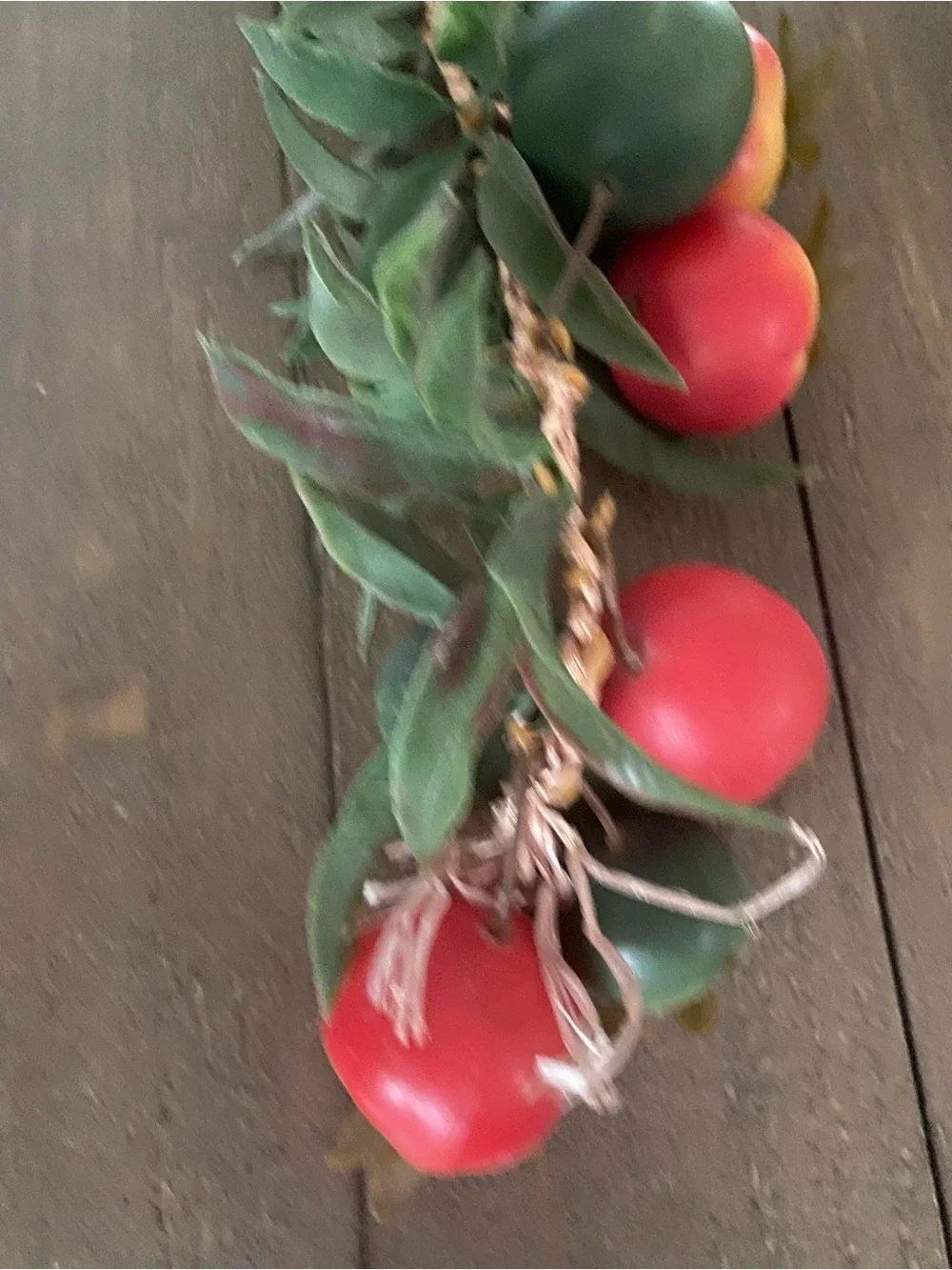 Vintage Faux Fruit Swag Braided Rope Garland Pomegranate Persimmon Kitchen Decor